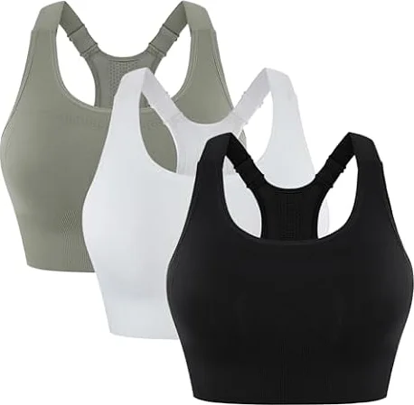 Leversic Sport-BH Damen Verstellbare Träger Starker Halt Ringerrücken | Atmungsaktiv & gepolstert, mit Sport-Ringerrücken, Ideal für Laufen Fitness Gym und Training