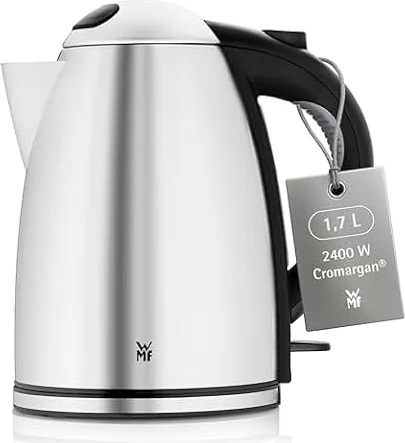 WMF Stelio Wasserkocher Edelstahl 1,7l, elektrischer Wasserkocher mit Kalkfilter, 2400 W, Wasserstandanzeige beleuchtet, edelstahl matt