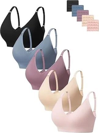 HBselect BH Damen ohne Bügel, weich gepolsterter Bustier Damen Baumwolle | Sport BH mit weicher Unterstützung, BH ohne Bügel Set, Bustier Damen große Brüste, bequemer Vollschalen-BHs, T-Shirt Soft Bra