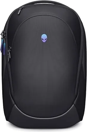 Alienware 18 Rucksack AW7825P, 28 L Kapazität, atmungsaktives 3D-Mesh | magnetische Taschenorganizer, RFID-sicheres Fach, wetterfest, 3D irisierendes reflektierendes Alienware-Logo, Schwarz