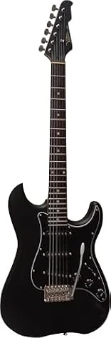 ELEKTROGITARRE MATT SCHWARZ - E-GITARRE MIT MASSIVHOLZKÖRPER - VISION SOUND - SCHWARZER PICKUP + KABEL - ST5MATTBK