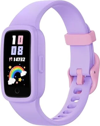 Vigor 3 Kinder Fitness Uhr Smartwatch mit AMOLED Screen, Mädchen 4-12 Jahre | Ohne Smartphone & App nutzbar, 3 ATM wasserdicht, Schrittzähler, Herzfrequenz & Schlafmonitor, Vibrationswecker, 10 Sportmodi