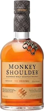 MONKEY SHOULDER Blended Malt Scotch Whisky – Das Original – Smooth, Rich, Perfect with a Twist – Small-Batch Whisky – ideal in an Old Fashioned cocktail – mehrfach preisgekrönt – 40% vol. – 70 cl