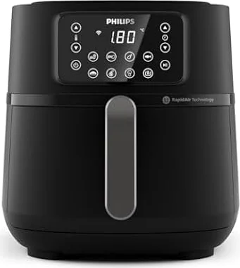 Philips Airfryer 5000 Serie Heißluftfritteuse XXL, Schwarz, 7,2 L | 90% weniger Fett, Rapid Air Technologie, WiFi verbunden, Rezepte-App, (1,4 kg), 16-in-1 (HD9285/90)
