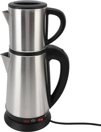 Elektrische Türkische Wasserkocher -Set Elektrische Kessel Kessel Edelstahl Tee Maker Teekessel Kaffeekessel Wasserkocher Coffeepot Wassertopf Teekanne Türkische Teekanne für Zuhause (EU-Stecker 220V)