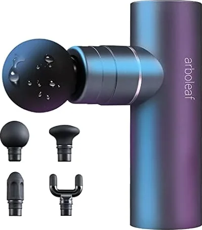 arboleaf Mini Massagepistole Massagegerät Massage gun 4 Silikon-Aufsätze | Leise Muskelpistole 3200rpm 0,47kg mit AI Stufen, tragbares Muscle Gun für Muskelentspannung stark Akku USB-C, CM20C
