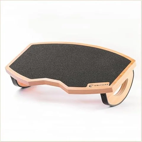 UNITURE® Ergonomische Holz Fußstütze - Fußbank & Fußablage Schreibtisch | Nachhaltiger Fußhocker für das Büro, verbessert die Sitzhaltung im Homeoffice, Entspannung als dynamische Fußwippe aus Holz