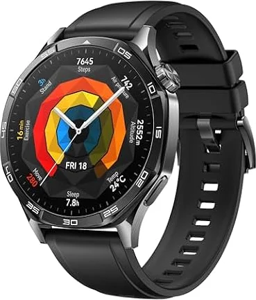 HUAWEI Watch GT 5 Smartwatch, GPS Fitnessuhr, 46 mm, Schwarz | Schlaftracker, Lauf- und Fahrradfunktionen, Gesundheitsmonitoring, Bis zu 14 Tage Akkulaufzeit, für iOS & Android