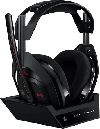 Logitech G Astro A50 Lightspeed, Kabelloses Gaming-Headset + Basisstation | 5. Generation, 3-System-Umschaltung, USB-C, Xbox, PS5, PC/Mac, Bluetooth, kabelloses Headset mit Mikrofon für PC