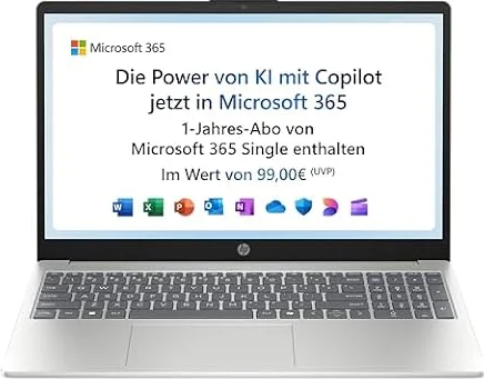 HP Laptop | 15,6" FHD Display | Intel N100 | 4 GB DDR4 RAM | 128 GB UFS | Intel UHD Graphics | Windows 11 Home im S-Modus | QWERTZ | Natural Silver