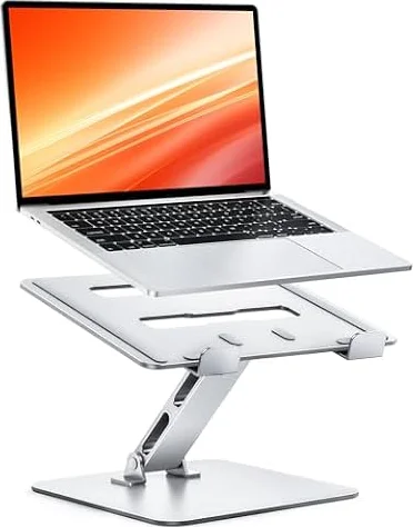 CIRYCASE Laptop Ständer Höhenverstellbar, Faltbarer Aluminium Laptop Stand | Ergonomischer, Stabiler & Tragbare Laptopständer, Notebook Ständer Tastaturablage Kompatibel mit MacBook Pro, HP (10–16”)