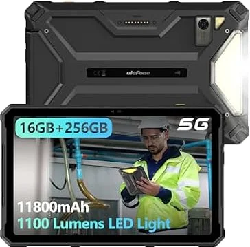 Ulefone Armor Pad 4 Ultra 5G Outdoor Tablet Mit 10080mAh Akku, Android 14 IP68, 16GB+256GB/SD-2TB, 1100 LED-Licht, 2K FHD+ 10.36 Zoll 50MP+32MP Kamera, Dual SIM/5G WiFi/OTG/NFC