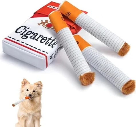 Wdmiya Lustiges Hundespielzeug-Zigarette Quietschend | Giggle Zigaretten-Förmiges Spielzeug für Hunde Welpen, Plüsches Hundespielzeug für Kleine Große Hunde, Interaktives Hunde