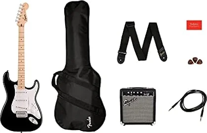 Squier by Fender Sonic Stratocaster E-Gitarren-Starterset, Schwarz