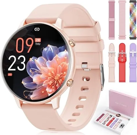 Smartwatch Damen, 1,39" HD Fitness Tracker mit 7 Armbändern & Geschenkbox