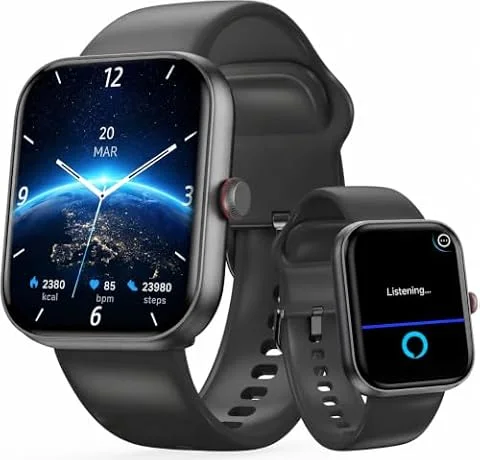 Smartwatch Herren, 1,91" TIF HD Smart Watch mit Alexa & Telefonfunktion | 30 Tage Akku, 108+ Sportmodi Fitnessuhr mit Herzfrequenz/Schlafmonitor, IP68 Wasserdicht Pulsuhr für Samsung/iOS/Android