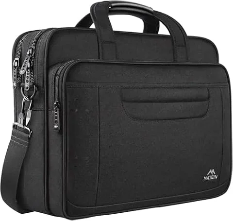 MATEIN Laptoptasche 15 Zoll, Laptoptasche 16 Zoll, Aktentasche Herren | Aktentasche mit Schultergurt, Laptop Bag für Herren, Notebook Tasche für Reise, Laptop-Taschen für Business Schule, Schwarz