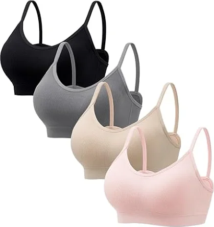 HBselect Burstier Damen Baumwolle, BH Damen ohne Bügel Seamless BH Damen
