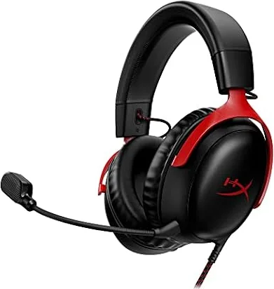 HyperX Cloud III Kabelgebundenes Gaming Headset mit präzisem Sound | Lange Gaming-Sessions, Memory-Schaumstoff, Geräuschunterdrückendes Mikrofon, Robuster Metallrahmen