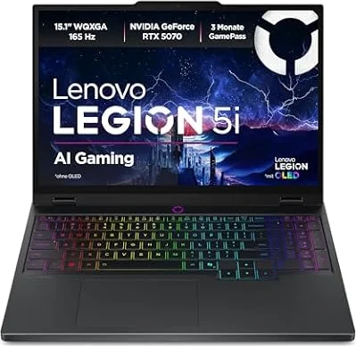 Lenovo Legion 5i | Laptop | i7| 32GB | 1TB | RTX 5070 | 15.1" WQXGA Display | 165Hz | OLED | NVIDIA RTX 5070 | Intel i7-13650HX | 32GB RAM | 1TB SSD | QWERTZ | Windows 11 | Schwarz
