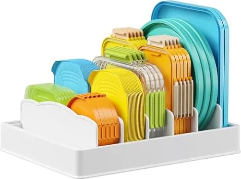 Lifewit Küchen-Schrank-Organizer für Frischhaltedosen-Deckel mit 7 Fächern