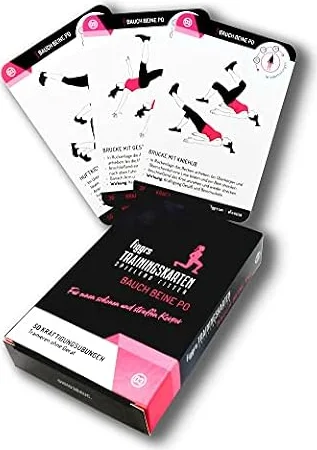 figgrs® Bauch Beine Po - 57 Trainingskarten mit 50 Fitnessübungen | Figurtraining zuhause | Bodyshaping ohne Geräte | Bauchmuskeltraining | Po Training | Beine straffen | Fitness Workout
