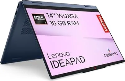 Lenovo IdeaPad 5 | 2-in-1 Laptop | Ryzen 7 | 16GB | 512GB | CoPilot+ PC | 14" WUXGA Display | Touch| AMD Ryzen 7 250 | 16GB RAM | 512GB SSD | QWERTZ | Windows 11 | Blau | Kein Netzteil