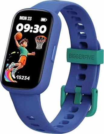 BIGGERFIVE Vigor Plus Smartwatch Kinder Fitness Tracker Armbanduhr, Blau | mit/ohne Handy, Schrittzähler, IP68 wasserdicht, Herzfrequenz, Schlafüberwachung, Vibrationsalarm für Jungs 5-15 Jahre