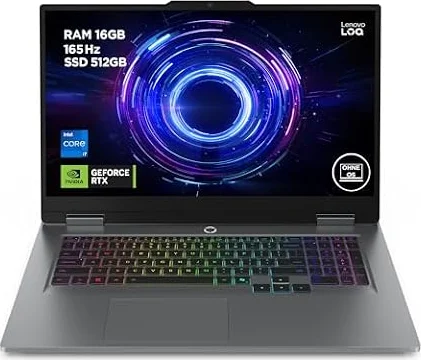 Lenovo LOQ | Laptop | i7 | 16GB | 512GB | RTX 5070 | 17.3 FHD Display |165Hz | Intel i7-14700HX | 16GB RAM | 512GB SSD | NVIDIA RTX 5070 | RGB Tastatur |QWERTZ |Ohne Windows|Grau