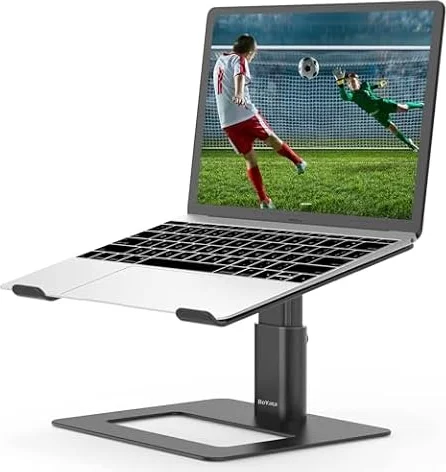 BoYata Laptop Ständer, Höhenverstellbarer Laptopständer für 11–17 Zoll | Ergonomisch Laptop Halterung, U-Förmiges Offenes Design Für Bessere Belüftung, Stabiler Notebook ständer Für Schreibtisch