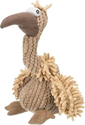 TRIXIE Hundespielzeug Gustav Geier, waschbar, mit Stimme – 28 cm | Kuscheliger Spielgefährte aus weichem Plüsch – zum Schmusen, Tragen und Spielen für Welpen und erwachsene Hunde