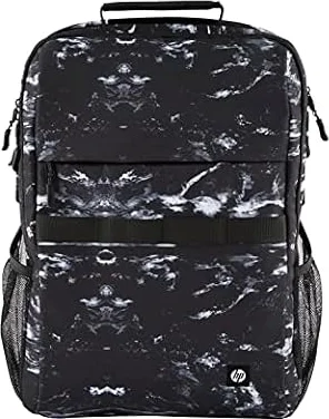HP XL Unisex Campus Rucksack, Laptop Rucksack, 15,6 Zoll Laptop Fach, 20 Liter Fassungsvermögen, gepolsterte Schultergurte, Regenabweisend, zu 50% aus recycelten Materialien, 0,62 kg leicht, Marble