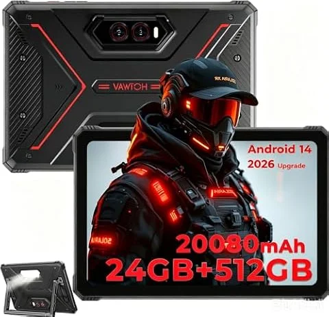 HOTWAV R9 Plus Outdoor Tablet Android 14, 11" 2K FHD+ Baustelle Tablets, Octa-Core 24GB+512GB+2TB TF Tablet Wasserdicht, 20080mAh 20W Schnellladung, 64MP+16MP/IP68/IP69K/Dual SIM 4G/5G WiFi/GPS/OTG