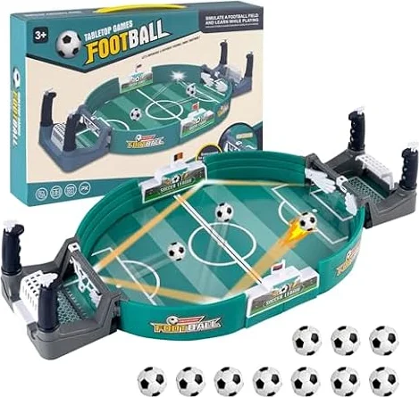 Mini Tischkicker Kinder, Tragbares Tischfußballspiel mit 10 Bällen, Tischfußball für Kinder ab 5 Erwachsene, ideal für Familien-Spieleabend, Party Geburtstag, Fußball Geschenk für Jungen Mädchen