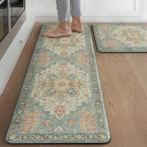 sarben Küchenmatte Anti Ermüdung, Rutschfester Küchenteppich aus PVC, Wasserfest & Ölbeständig, Gepolsterte Stehmatte für Küche, Spüle und Waschküche