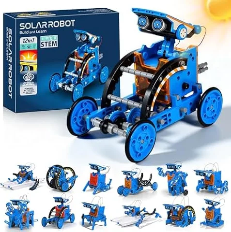 OMWay 12-in-1 Solar Roboter Spielzeug für Kinder, Geschenk für Jungen 8+ | Solar- oder Batteriebetrieb,Roboter Bausatz, Konstruktions Lernspielzeug, Experimentierkasten für Kinder ab 9 10 11 12+ Jahre