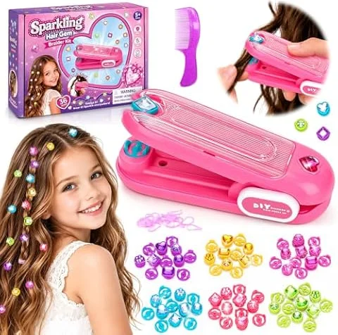 Geschenk Mädchen 5-10 Jahre, DIY Haarschmuck Set Haare Flechten Maschine