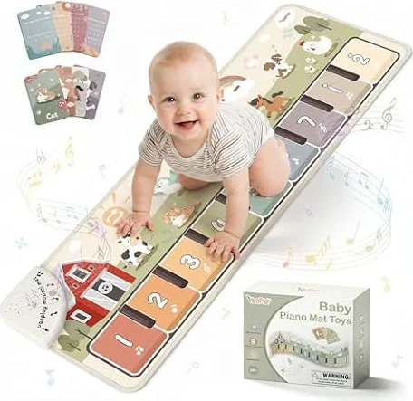 Spielzeug ab 1 Jahr, Baby Spielzeug Klaviermatte Musikmatte mit 9-Tasten-Klaviatur sowie Aufnahme- und Wiedergabefunktion Geschenke 1 2 3 Jahr für Mädchen Junge