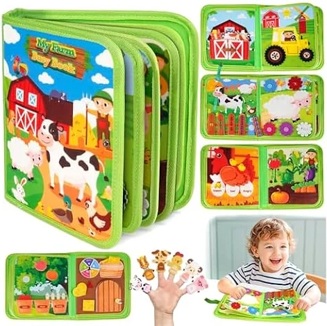Eichhoo Busy Board Montessori Spielzeug ab 1 2 Jahre Baby Busy Book | Geschenk Kinder 1 2 3 Jahre Kinderspielzeug Geburtstagsgeschenk für Junge Montessori Bunch Busy Book ab 1+ Motorikspielzeug