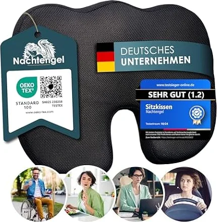 Nachtengel Sitzkissen orthopädisch Memory Foam – Medium 60–90 kg