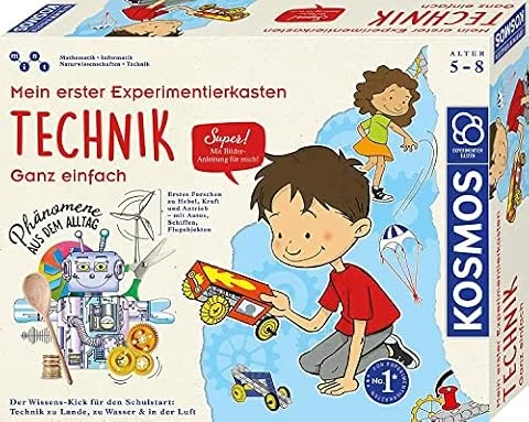 KOSMOS Mein erster Experimentierkasten Technik - ganz einfach | Spielerische Experimente für kleine Forscher, Experimentierkasten für Kinder ab 5-8 Jahre